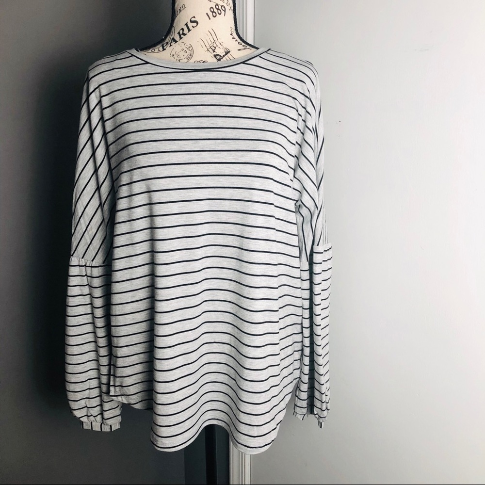 Juicy Couture Bell Sleeve Stripe Top